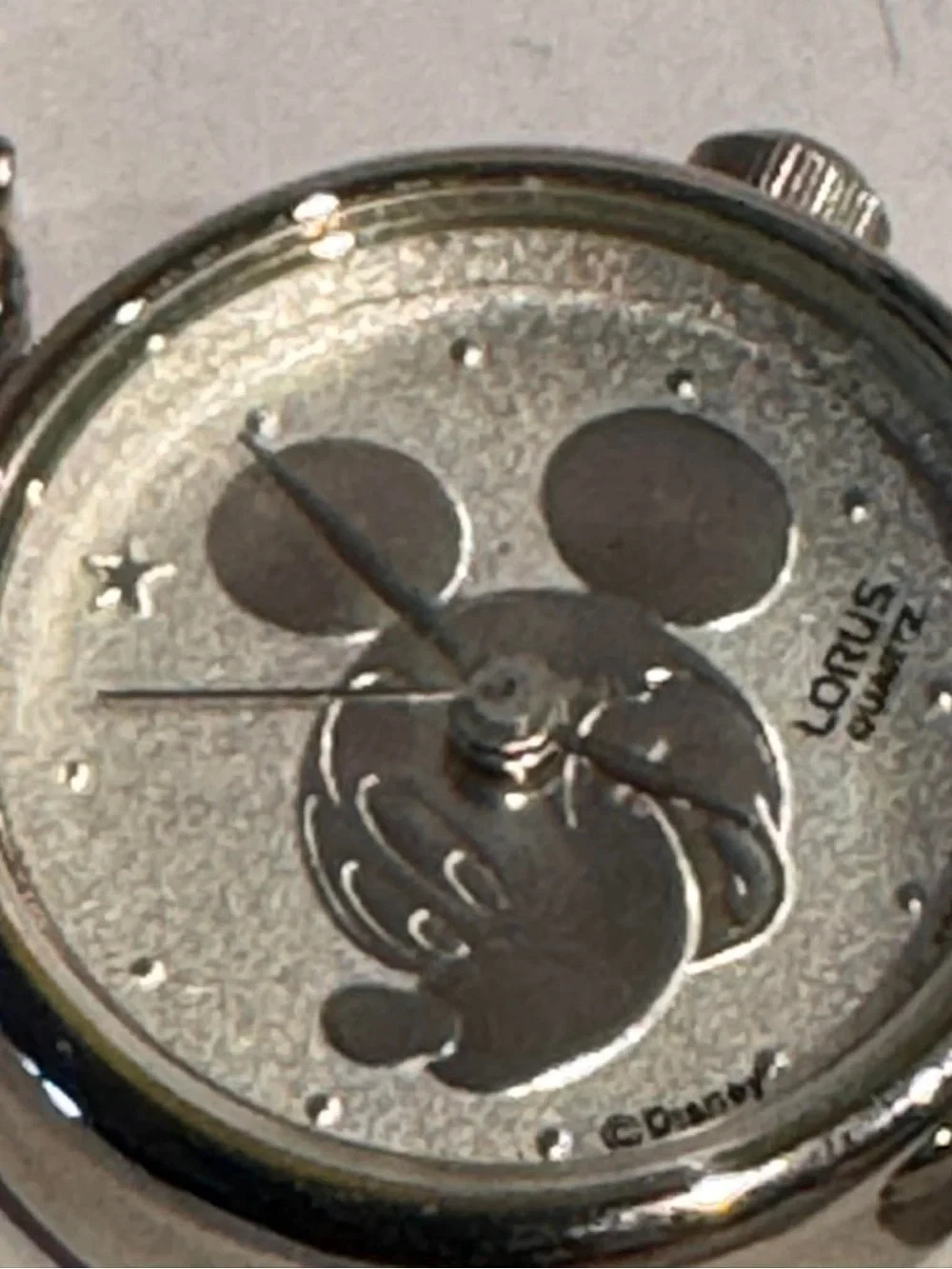 Disney Silver-tone Mickey Mouse Crystal Link Bracelet Watch
